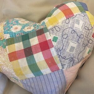 Colorful Patchwork Heart Pillow